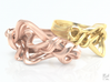 Weaving Ribbons Ring 3d printed Rose Gold & Gold