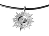 "doppio sole" pendant (cm 2,6) 3d printed Polished Silver