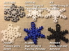 Ice Snowflake Earrings 3d printed Samples of available styles and materials