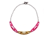 FutureForm Necklace 3d printed Gold Plated Brass + Hot Pink Strong & Flexible Polished