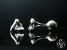 Penrose Triangle Cufflinks 3d printed Detail [Polished Silver]