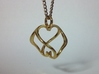 "Heart to Heart" Pendant 3d printed Heart to Heart Pendant in Gold Plated Brass