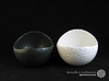 Porcelain Plant-pot in Golfball-Look (large round) 3d printed Matte Black and Gloss White - Size large