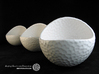 Porcelain Plant-pot in Golfball-Look (small round) 3d printed Gloss White - Size small, large and XL