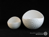 Porcelain Plant-pot in Golfball-Look (small round) 3d printed Gloss White - Size small and XL