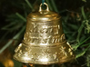 Merry Christmas Bell - Working Ringer Interlocking 3d printed A photo of Raw Brass.