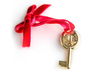 Grand Central Key 3d printed Printed in polished brass, with red velvet ribbon