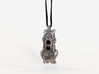 The Sleeping Tiger - Pendant 3d printed Silver with blackening