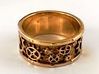 Steampunk Geared Ring 3d printed Pictured in Polished Brass
