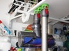 Holder - Dyson V7/V8 x3 Tool - Wall Mount 3d printed Showing how it hangs ('cuse the mess)