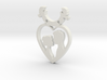 Two in One Heart with Doves V2 Pendant - Amour 3d printed 
