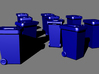 H0 Rubbish bins set B ( 8 pcs ) 1:87 scale  3d printed 
