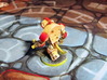 Cheese Golem - Mice & Mystics 3d printed Model hand-painted & based (back), after filing and sanding (game board with flagstones copyright Plaid Hat Games).