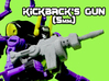 Kickback's Gun, 5mm 3d printed White strong and flexible print, hand painted.