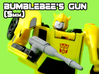 Bumblebee's Gun (MTMTE), 5mm 3d printed White strong and flexible print, hand painted.