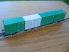 HO 1/87 MSW 4x Trash Containers for Atlas Flatcar 3d printed This is 3D-model of my single container, amongst Atlas version. The model has been filler-primed, sanded & painted grey.