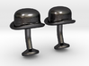 Bowler Hat Cufflinks 3d printed 