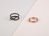 rollercoaster - internal ring 3d printed pictured material: black matte steel and rose gold plated