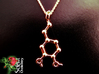 Dopamine 3d printed 14k Rose-gold plated dopamine pendant dangling on an Oro Vivo 7612690465149 necklace.