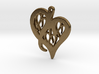  Heart Pendant in Plastic, Silver or Gold 3d printed Heart Pendant in Raw Bronze 