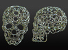 Large Carved Skull - Plastic/Stone/Metal 9.38cm 3d printed Silver Carved Skull (computer rendering)