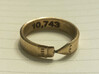 Pencil Ring, Size 10.5 3d printed Raw brass, customized on the inside of the band with a word-count.