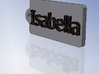 Name Tag Isabella Key chain Fob Zipper 2x1x02in 3d printed Rendered CAD