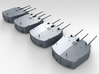 1/415 RN Triple 6 Inch MKXXIII Turrets (4) 3d printed 3d render displaying product detail