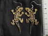 Celtic Lizard Earrings 3d printed Earrings printed in Raw Brass.