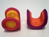 Creased Dual Sphericon Puzzle: half outer shell 3d printed opened