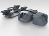 1/350 4.7" MKXII CPXIX Mount x3 Closed Sights 3d printed 3d render showing set