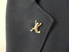 Xenopus Lapel Pin - Science Jewelry 3d printed Xenopus lapel pin in polished bronze