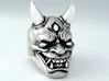 Japanese Hannya Demon 3d printed I personally hand polished this raw silver ring giving it a satin finish and also added the patina.