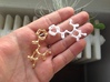 Cocaine Molecule Necklace Keychain 3d printed Cocaine molecule pendant / keychain in Polished Gold Steel and White Strong & Flexible 