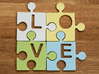 Puzzle Piece L - "Love-letters" 3d printed 4 puzzle pieces combined to write the word "love".