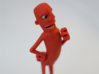 Hueman 'Red' Classic pose Figurine 3d printed A closer look