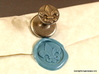 Fleur-de-lis Wax Seal 3d printed Fleur-de-lis wax seal and impression in Light Blue sealing wax