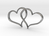 Double Hearts Interlocking Freehand Pendant Charm 3d printed 
