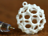 BuckyBall C60 Earring, Silver, 1.7cm 3d printed BuckyBall C60 Earring. Test print in material "White Strong & Flexible"
