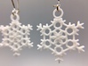 Frost Snowflake Earrings 3d printed Pair of "Frost" Snowflake Earrings in White Strong & Flexible Polished