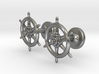 Ships Wheel cufflinks 3d printed 