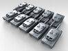 1/700 German Leopard 2AV Main Battle Tank x10 3d printed 3d render showing product detail
