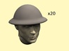 28mm WW1 Brodie dish helmet 3d printed head not included