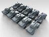 1/600 French Panhard CRAB Armoured Scout x10 3d printed 3d render showing product detail