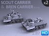 Scout and Bren Carrier  (1:87 HO) - (2 Pack) 3d printed 