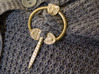 Viking Ring Needle 1 L 3d printed Fasten knit clothing - here with imitation gold leaf added.