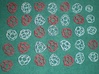 16 small chiral fullerenes (red) 3d printed Chiral red + achiral white (separate package)