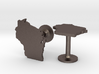 Cufflinks - Choose Any State (Wisconsin) 3d printed 