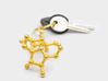 Sucrose (Sugar) Molecule Keychain 3d printed Sucrose molecule key chain gold