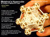 Metatron's Hypercube Variation 60mm 1.5mm  3d printed White plastic with 6 gold magnets in the 12 outer spheres